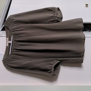 BR silk dark green top with beads
